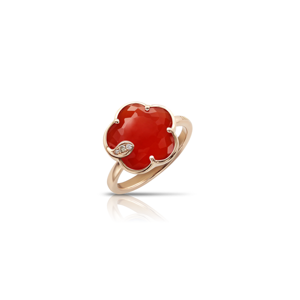 Petit Joli Rose Gold, Carnelian and Diamond Ring